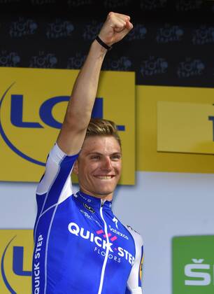 TROYES, FRANCE - JULY 6 : KITTEL Marcel (GER) Rider of Quick-Step Floors Cycling team during stage 6 of the 104th edition of the 2017 Tour de France cycling race, a stage of 216 kms between Vesoul and Troyes on July 06, 2017 in Troyes, France, 06 07 2017 CYCLISME : Tour de France 2017 - Etape 6 - Vesoul Troyes - 06 07 2017 Photonews Panoramic 