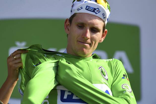 TROYES, FRANCE - JULY 6 : DEMARE Arnaud (FRA) Rider of FDJ during stage 6 of the 104th edition of the 2017 Tour de France cycling race, a stage of 216 kms between Vesoul and Troyes on July 06, 2017 in Troyes, France, 06 07 2017 CYCLISME : Tour de France 2017 - Etape 6 - Vesoul Troyes - 06 07 2017 Photonews Panoramic 