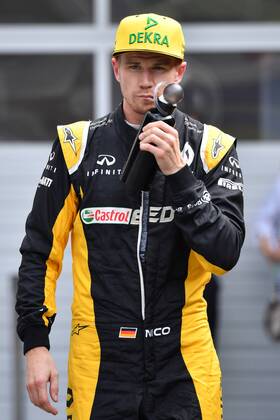 Nico HUELKENBERG,HÜLKENBERG (GER,Renault F1 Team) nach dem Qualifying, Aktion,Einzelbild,angeschnittenes Einzelmotiv,Halbfigur,halbe Figur. Qualifying,Formel 1:GP von Oesterreich, Red Bull Ring Zeltweg,Spielberg,Saison 2017,am 08.07.2017.