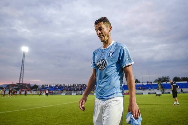 170718 Malmö FFs Markus Rosenberg deppar efter en fotbollsmatch mellan Vardar och Malmö FF i kvalet till Champions League den 18 juli 2017 i Strumica. Copyright: PETTERxARVIDSON BB170718PA102