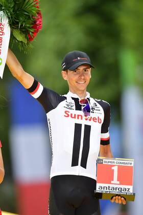 PARIS, FRANCE - JULY 23 : BARGUIL Warren of Team Sunweb pictured during the podium ceremony after stage 21 of the 104th edition of the 2017 Tour de France cycling race, a stage of 103 kms between Montgeron and Paris Champs-Elysees on July 23, 2017 in Paris, France, 23 07 17 CYCLISME : Tour de France 2017 - Etape 21 - Montgeron to paris champs elysees - 23 07 2017 PHOTONEWS PANORAMIC 
