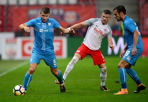 UEFA Champions League, third qualifying round, 1st leg, FC Red Bull Salzburg - HNK Rijeka 26.07.2017., Red Bull Arena, Salzburg, Austria - UEFA Champions League, third qualifying round, 1st leg, FC Red Bull Salzburg - HNK Rijeka. Stefan Ristovski, Valon Berisha. MarkoxPrpic PIXSELL