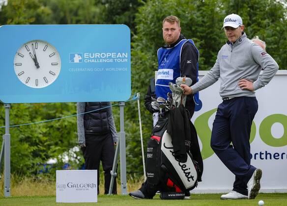 August 11th 2017, Galgorm Castle Golf Club, Galgorm, Northern Ireland; Northern Ireland Open, 2nd Round; Scott Henry (SCO) waits along with his caddy for his tee shot on the 1st xNigelxCookex  ActionPlus11914498