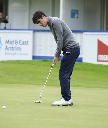 August 11th 2017, Galgorm Castle Golf Club, Galgorm, Northern Ireland; Northern Ireland Open, 2nd Round; Dermot Mcelroy (NIR) putts on the 18th xNigelxCookex  ActionPlus11914516