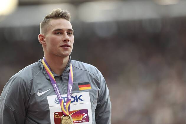 Themen der Woche - SPORT Bilder des Tages - SPORT IAAF World Championships vom 04.-13.08.2017; London, 13.08.2017 Johannes Vetter (GER) am 13.08.2017 im London Stadium waehrend der IAAF World Championships vom 04.-13.08.2017 in London (Great Britain). xakx