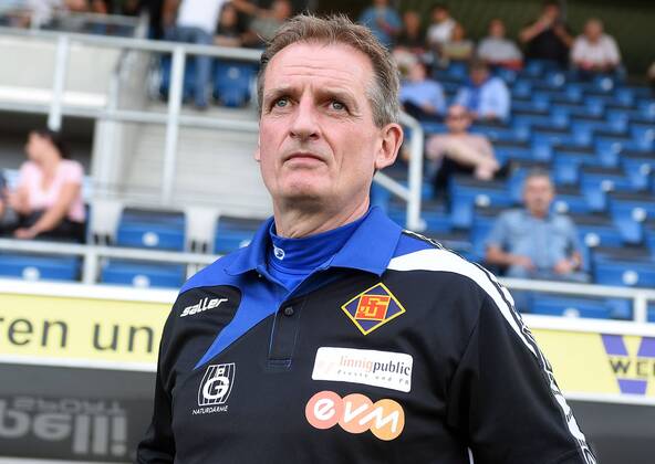 23.08.2017, xpsx, Fussball Regionalliga Suedwest, FSV Frankfurt - TuS Koblenz v.l. Trainer Petrik Sander (TuS Koblenz) Frankfurt Hessen Deutschland