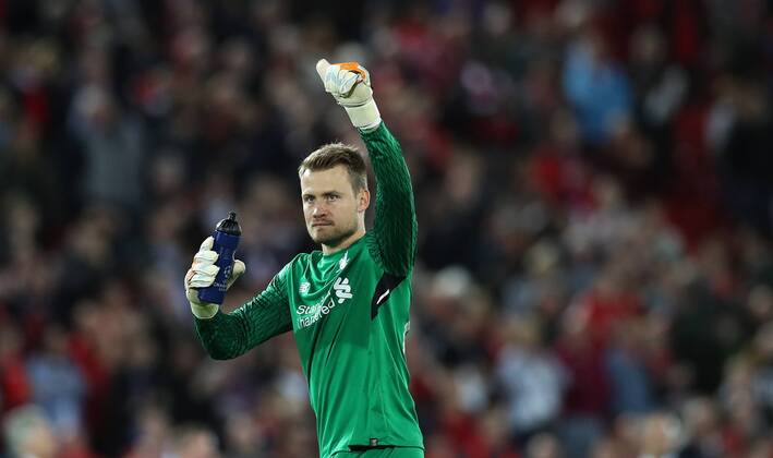 Simon Mignolet of Liverpool celebrates after the Champions League playoff round at the Anfield Stadium, Liverpool. Picture date 23rd August 2017. Picture credit should read: Lynne Cameron Sportimage EDITORIAL USE ONLY. No use with unauthorised audio, video, data, fixture lists, club league logos or live services. Online in-match use limited to 120 images, no video emulation. No use in betting, games or single club league player publications.