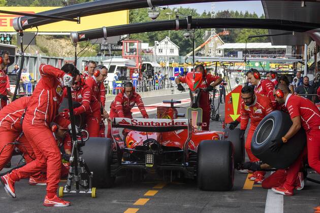 Ferrari s German driver Sebastian Vettel pictured during the free practice for the Grand Prix F1 of Belgium race, in Spa-Francorchamps, Friday 25 August 2017. The Spa-Francorchamps Formula One Grand Prix takes place this weekend, from August 25th to August 27th. NICOLASxLAMBERT x05152084x