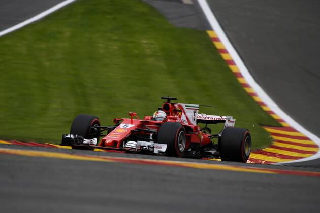 Ferrari s German driver Sebastian Vettel pictured during the free practice for the Grand Prix F1 of Belgium race, in Spa-Francorchamps, Friday 25 August 2017. The Spa-Francorchamps Formula One Grand Prix takes place this weekend, from August 25th to August 27th. NICOLASxLAMBERT x05152209x