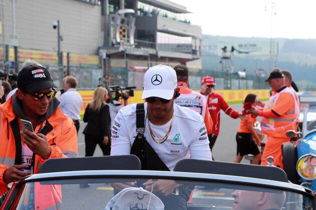 27.08.2017 - Lewis Hamilton (GBR) Mercedes AMG F1 W08 Belgian Grand Prix, Spa-Francorchamps 24 - 27 August 2017 27.08.2017 - Lewis Hamilton (GBR) Mercedes AMG F1 W08