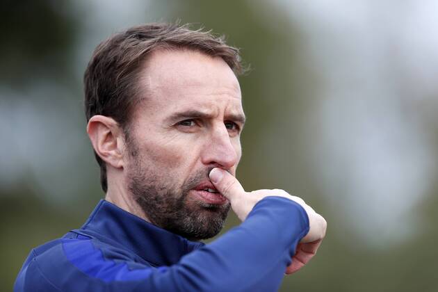 England s Gareth Southgate looks on during training at the Tottenham Hotspur Football Club Training Ground, London. Picture date 4th October 2017. Picture credit should read: David Klein Sportimage EDITORIAL USE ONLY. No use with unauthorised audio, video, data, fixture lists, club league logos or live services. Online in-match use limited to 120 images, no video emulation. No use in betting, games or single club league player publications.