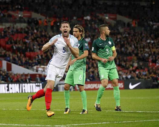 England s Gary Cahill looks on dejected after a missed chance during the world cup qualifying match at Wembley Stadium, London. Picture date 5th October 2017. Picture credit should read: David Klein Sportimage EDITORIAL USE ONLY. No use with unauthorised audio, video, data, fixture lists, club league logos or live services. Online in-match use limited to 120 images, no video emulation. No use in betting, games or single club league player publications.