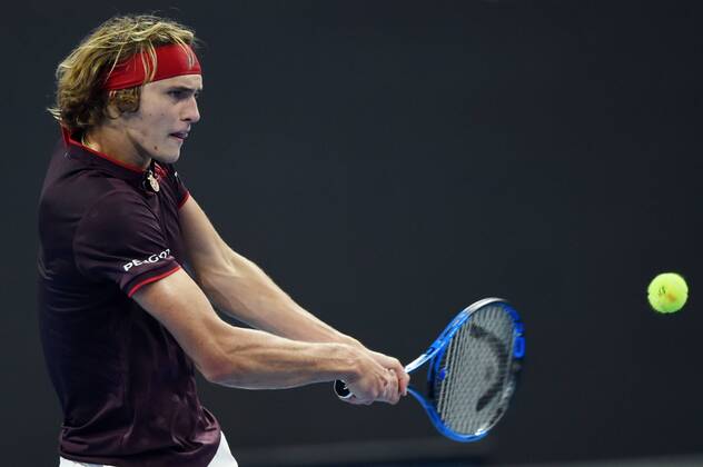 (171006) -- BEIJING, Oct. 6, 2017 -- Alexander Zverev of Germany hits a return during the men s singles quarter-final match against Andrey Rublev of Russia at the China Open tennis tournament in Beijing on Oct. 6, 2017. )(dx) (SP)CHINA-BEIJING-TENNIS-CHINA OPEN(CN) JuxHuanzong