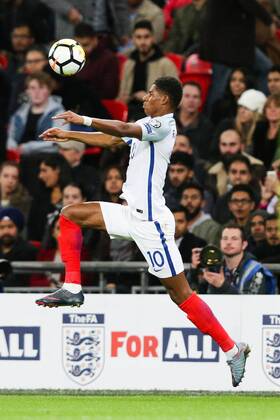 England s Marcus Rashford during the World Cup Qualifying - European - Group F match at Wembley Stadium, London. Picture date 5th October 2017. Picture credit should read: Charlie Forgham-Bailey Sportimage EDITORIAL USE ONLY. No use with unauthorised audio, video, data, fixture lists, club league logos or live services. Online in-match use limited to 120 images, no video emulation. No use in betting, games or single club league player publications.