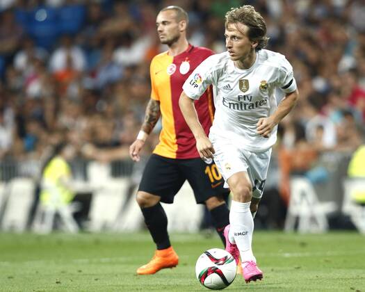 MADRID, 18-08-2015. Santiago Bernabeu Stadium, Santiago Bernabeu trophy. 2015 2016. Real Madrid - Galatasaray. Luka Modric of Real Madrid. Real Madrid - Galatasaray (Santiago Bernabeu trophy)