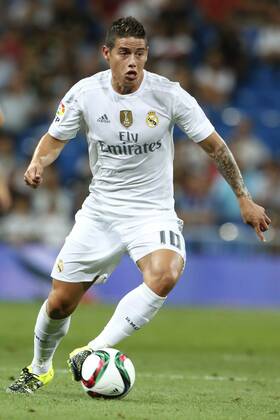 MADRID, 17-08-2015. Santiago Bernabeu Stadium, Santiago Bernabeu trophy. 2015 2016. Real Madrid 2-1 Galatasaray. James Rodriguez of Real Madrid. Real Madrid - Galatasaray (Santiago Bernabeu trophy)