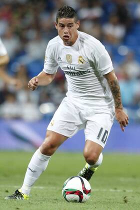 MADRID, 17-08-2015. Santiago Bernabeu Stadium, Santiago Bernabeu trophy. 2015 2016. Real Madrid 2-1 Galatasaray. James Rodriguez of Real Madrid. Real Madrid - Galatasaray (Santiago Bernabeu trophy)