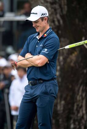 November 25, 2017 - Hong Kong, Hong Kong SAR, CHINA - HONG KONG SAR,CHINA: November 25,2017. Day 3 of the UBS Hong Kong Open Golf at Hong Kong Golf Club Fanling. Englands Justin Rose remains 5 under par 5 points behind the leader. Rose shows his disappointment following his final shot on the 18th green. Day 3 of the UBS Hong Kong Open Golf - ZUMAr144 20171125_zap_r144_007 Copyright: xJaynexRussellx