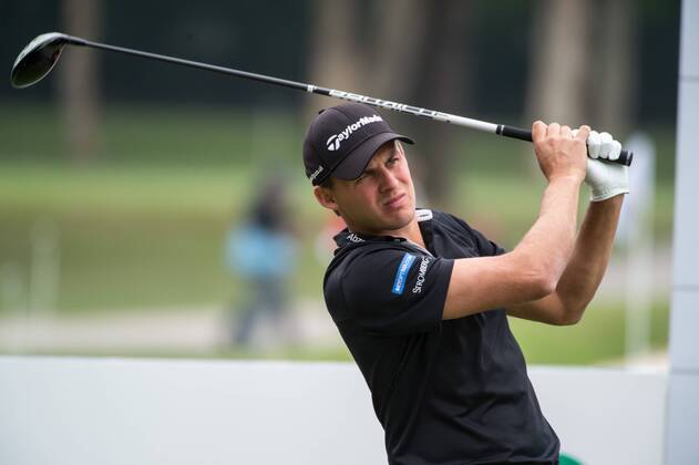 November 25, 2017 - Hong Kong, Hong Kong SAR, CHINA - HONG KONG SAR,CHINA: November 25,2017. Day 3 of the UBS Hong Kong Open Golf at Hong Kong Golf Club Fanling. Englands Chris HANSON sits at 6 under after the 3rd rounds play. Hanson tees off at the 14th Day 3 of the UBS Hong Kong Open Golf - ZUMAr144 20171125_zap_r144_014 Copyright: xJaynexRussellx