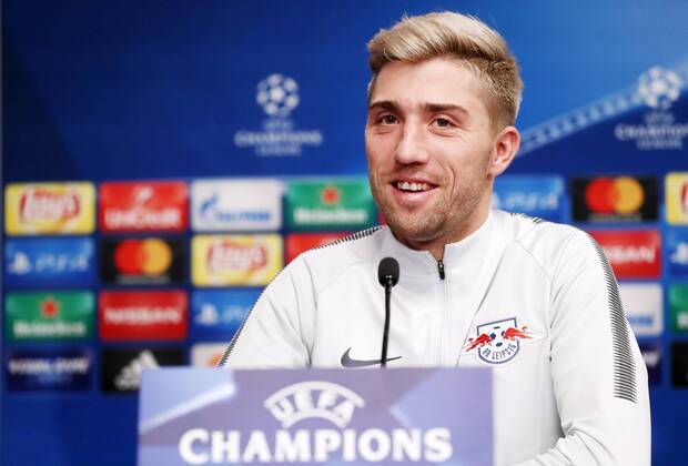RB Leipzig - PK Champions League Leipzig, 05.12.2017, Red Bull Arena, Fussball, UEFA Champions League, Gruppe G, 6.Spieltag, Pressekonferenz am Vortag der Partie RB Leipzig vs. Besiktas Istanbul , Im Bild: Kevin Kampl (Spieler von RB Leipzig) ,