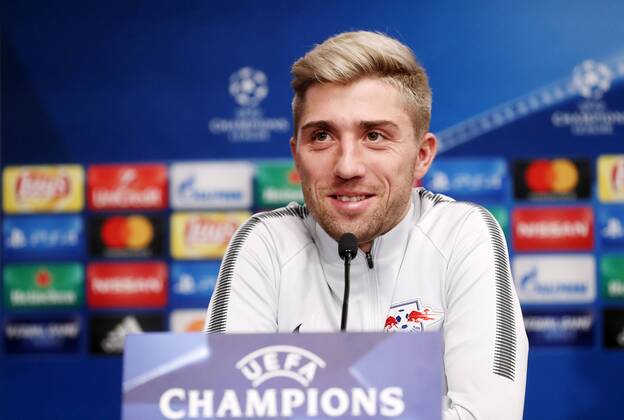 RB Leipzig - PK Champions League Leipzig, 05.12.2017, Red Bull Arena, Fussball, UEFA Champions League, Gruppe G, 6.Spieltag, Pressekonferenz am Vortag der Partie RB Leipzig vs. Besiktas Istanbul , Im Bild: Kevin Kampl (Spieler von RB Leipzig) ,