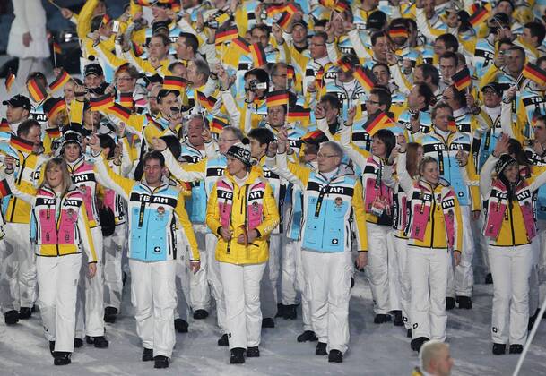 Eröffnungsfeier der XXI. Olympischen Winterspiel in Vancouver Einmarsch der Deutschen Olympiamannschaft, Vancouver Kanada