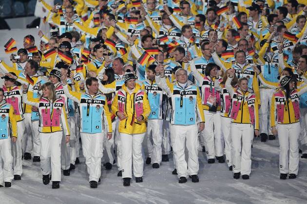 Eröffnungsfeier der XXI. Olympischen Winterspiel in Vancouver Einmarsch der Deutschen Olympiamannschaft, Vancouver Kanada