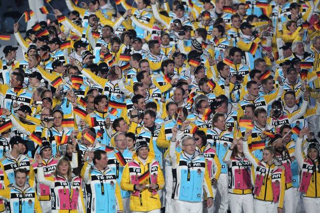 Eröffnungsfeier der XXI. Olympischen Winterspiel in Vancouver Einmarsch der Deutschen Olympiamannschaft, Vancouver Kanada
