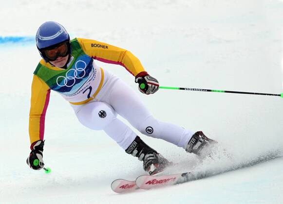 Viktoria Rebensburg ist Olmypiasiegerin im Riesenslalom aufgenommen bei den Olympischen Spielen in Whistler Mountain - Olympic Games Olympische Spiele Olympia OS Ladies Giant Slalom Alpine Skiing, Whistler Mountain British Columbia Kanada