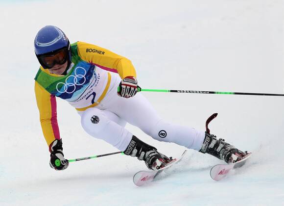 Viktoria Rebensburg ist Olmypiasiegerin im Riesenslalom aufgenommen bei den Olympischen Spielen in Whistler Mountain - Olympic Games Olympische Spiele Olympia OS Ladies Giant Slalom Alpine Skiing, Whistler Mountain British Columbia Kanada
