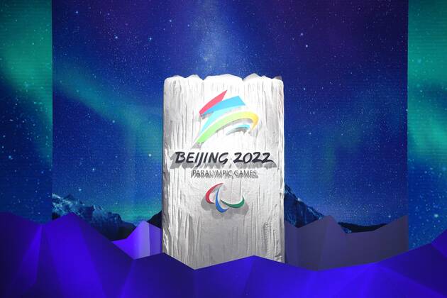 (171215) -- BEIJING, Dec. 15, 2017 -- The emblem of Beijing 2022 Paralympic Winter games Winterspiele Spiele Summer games is unveiled during the enblem launch ceremony for the Beijing 2022 Olympic and Paralympic Winter Games in Bejing, capital of China, Dec. 15, 2017. ) (SP)CHINA-BEIJING-2022 OLYMPIC AND PARALYMPIC WINTER GAMES EMBLEM-LAUNCH (CN) JuxHuanzong 