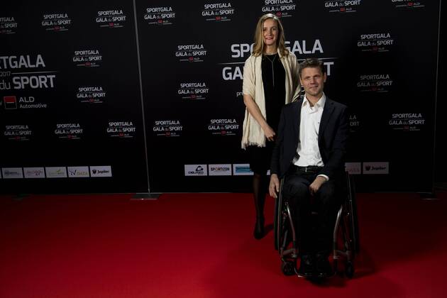 Wheelchair athlete Peter Genyn pictured during the gala evening for the man and woman of the year 2017 awards, Saturday 16 December 2017, in Brussels. JASPERxJACOBS  x05234652x