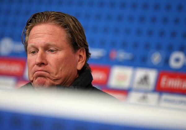 Themen der Woche - SPORT 20.01.2018, Fussball 1. Bundesliga 2017 2018, 19. Spieltag, Hamburger SV - 1. FC Köln, im Volksparkstadion Hamburg. Trainer Markus Gisdol (Hamburg) auf der Pressekonferenz nach dem Spiel