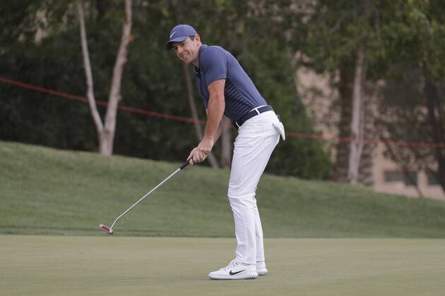 HSBC Abu Dhabi Golf Championship Day Four Rory McIlroy reacts to narrowly missing a putt on Day Four of the HSBC Abu Dhabi Golf Championship at Abu Dhabi Golf Club, UAE. Content Not Available For UK Newspapers Copyright: xNickxWhitworthx FIL-11242-0007