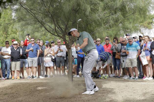 HSBC Abu Dhabi Golf Championship Day Four Ross Fisher plays a recovery shot from the sand on Day Four of the HSBC Abu Dhabi Golf Championship at Abu Dhabi Golf Club, UAE. Content Not Available For UK Newspapers Copyright: xNickxWhitworthx FIL-11242-0036
