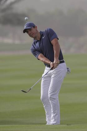 HSBC Abu Dhabi Golf Championship Day Four Rory McIlroy plays a chip shot on Day Four of the HSBC Abu Dhabi Golf Championship at Abu Dhabi Golf Club, UAE. Content Not Available For UK Newspapers Copyright: xNickxWhitworthx FIL-11242-0041