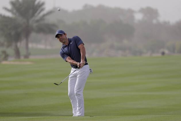 HSBC Abu Dhabi Golf Championship Day Four Rory McIlroy plays a chip shot on Day Four of the HSBC Abu Dhabi Golf Championship at Abu Dhabi Golf Club, UAE. Content Not Available For UK Newspapers Copyright: xNickxWhitworthx FIL-11242-0042