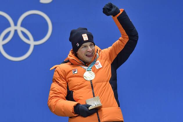 12-02-2018 ALGEMEEN: MEDAL PLAZA OLYMPISCHE SPELEN: Olympic Games Olympische Spiele Olympia OS PEYONGCHANG 2018 Sven Kramer (Team Lottonl-Jumbo) wint Olympisch goud op de 5.000 meter Foto: Sander Chamid xVIxVIxImagesx xSoenarxChamidxsportfotografiexIVx 10047940