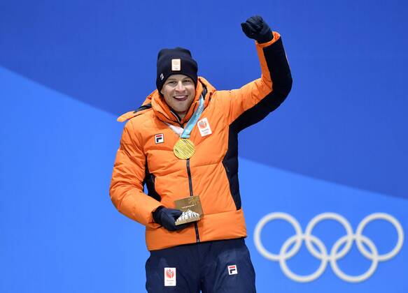 12-02-2018 ALGEMEEN: MEDAL PLAZA OLYMPISCHE SPELEN: Olympic Games Olympische Spiele Olympia OS PEYONGCHANG 2018 Huldiging 5000 meter. Sven Kramer Foto: Soenar Chamid xVIxVIxImagesx xSoenarxChamidxsportfotografiexIVx 10048392