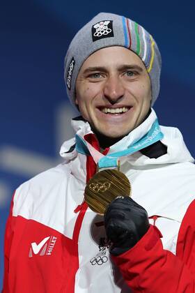 OLYMPICS - 2018 Winter Olympics PYEONGCHANG,SOUTH KOREA,16.FEB.18 - OLYMPICS, ALPINE SKIING - Olympic Winter games Winterspiele Spiele Summer games PyeongChang 2018, Medals Plaza, Super G, men, award ceremony. Image shows Matthias Mayer (AUT). GEPAxpictures xMathiasxMandl