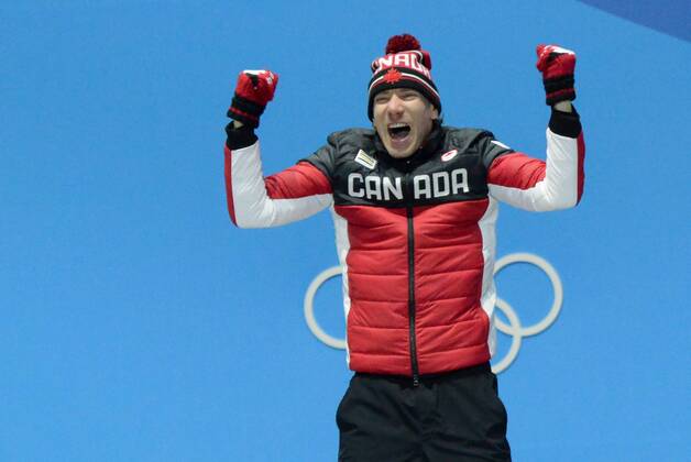February 16, 2018 - Pyeongchang, South Korea - TED-JAN BLOEMEN of Canada celebrates getting the gold medal in the men s 10000m Speed skating Eisschnelllauf event in the PyeongChang Olympic Games Olympische Spiele Olympia OS Pyeongchang 18: Medal Winners - ZUMAl132 20180216_zap_l132_131 Copyright: xChristopherxLevyx