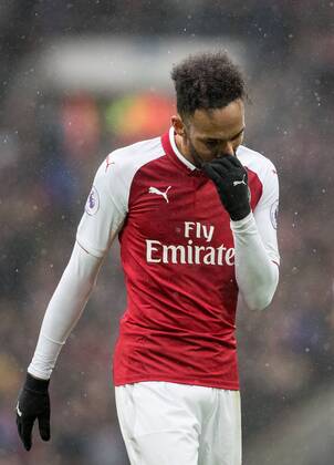 Pierre-Emerick Aubameyang of Arsenal during the Premier League match between Tottenham Hotspur and Arsenal at Wembley Stadium, London, England on 10 February 2018. Copyright: xAndyxRowlandx PMI-1812