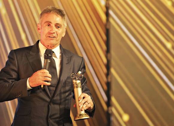 Five times motorcycle world champion Mick Doohan of Australia was presented with special price during award ceremony for the 41st. Golden Steering Wheel, Czech Motorsport poll, that took place in Prague, on Thursday, Feb. 22nd, 2018. (CTKxPhoto RenexFluger) CTKPhotoF201802230735401 