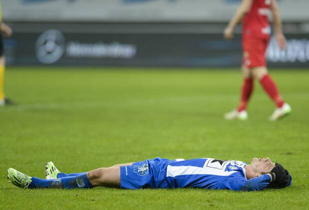 - GENT, BELGIUM: Gent s Brecht Dejaegere looks dejected during the Jupiler Pro League match between KAA Gent and KV Oostende, in Gent, Sunday 25 January 2015, on day 23 of the Belgian soccer championship. LAURIExDIEFFEMBACQ x71903116x
