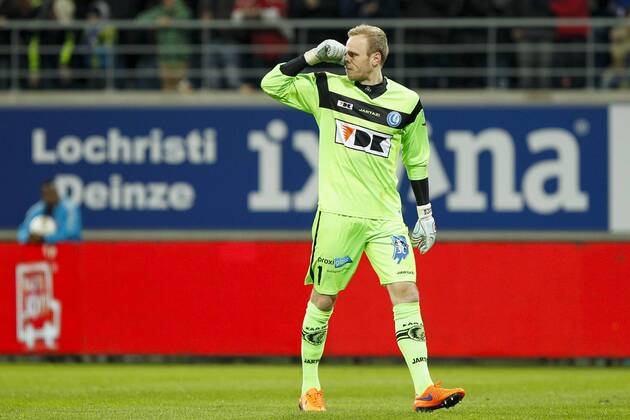- GENT, BELGIUM: Gent s goalkeeper Matz Sels pictured during the Jupiler Pro League match between KAA Gent and KV Kortrijk, in Gent, Sunday 05 April 2015, on the first day of the Play-off 1. KRISTOFxVANxACCOM x77562249x
