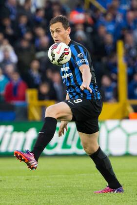 - BRUGGE, BELGIUM: Club s Tom De Sutter pictured in action during the Jupiler Pro League match between Club Brugge and Charleroi, in Brugge, Wednesday 29 April 2015, on the fifth day of the Play-off 1. KURTxDESPLENTER x80375145x