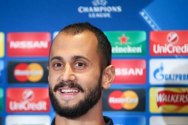 - MANCHESTER, UNITED KINGDOM: Club s Victor Vazquez Solsona pictured during a press conference PK Pressekonferenz of Belgian soccer team Club Brugge KV in Manchester, United Kingdom, Monday 17 August 2015. Tomorrow Club is playing British soccer club Manchester United ManU FC, the first leg game of the play-offs for the UEFA Champions League competition. BRUNOxFAHY x84295705x