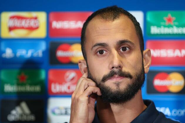 - MANCHESTER, UNITED KINGDOM: Club s Victor Vazquez Solsona pictured during a press conference PK Pressekonferenz of Belgian soccer team Club Brugge KV in Manchester, United Kingdom, Monday 17 August 2015. Tomorrow Club is playing British soccer club Manchester United ManU FC, the first leg game of the play-offs for the UEFA Champions League competition. BRUNOxFAHY x84295802x