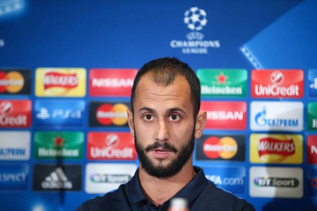 - MANCHESTER, UNITED KINGDOM: Club s Victor Vazquez Solsona pictured during a press conference PK Pressekonferenz of Belgian soccer team Club Brugge KV in Manchester, United Kingdom, Monday 17 August 2015. Tomorrow Club is playing British soccer club Manchester United ManU FC, the first leg game of the play-offs for the UEFA Champions League competition. BRUNOxFAHY x84296140x