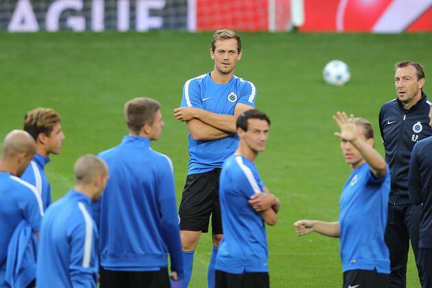 - MANCHESTER, UNITED KINGDOM: Club s Tom De Sutter pictured during a training session of Belgian soccer team Club Brugge KV in Manchester, United Kingdom, Monday 17 August 2015. Tomorrow Club is playing British soccer club Manchester United ManU FC, the first leg game of the play-offs for the UEFA Champions League competition. BRUNOxFAHY x84298868x